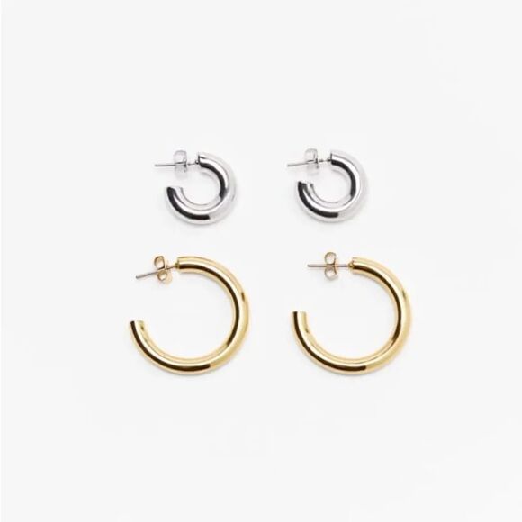 ZARA PACK OF HOOP EARRINGS - Picture 2 of 6